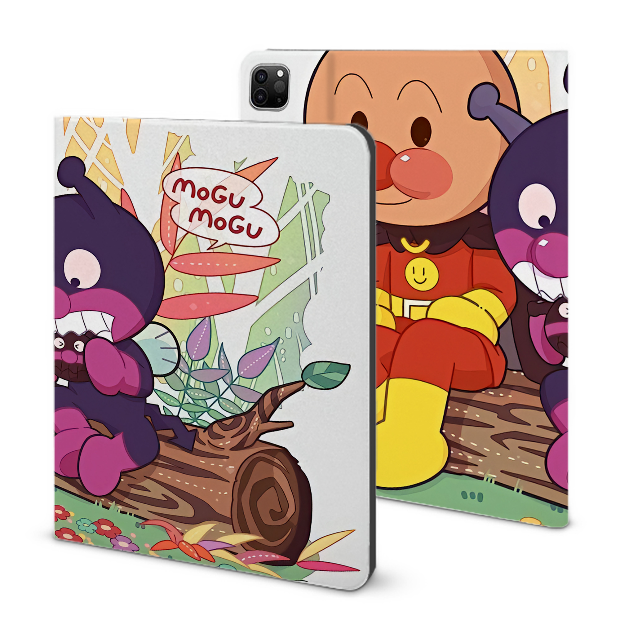 （画像用） アンパンマン Anpanman IPad ケース ブック型 PUレザー TPU 耐衝撃 軽量 薄型 ペン収納なし 全面保護 IPad 各モデル対応